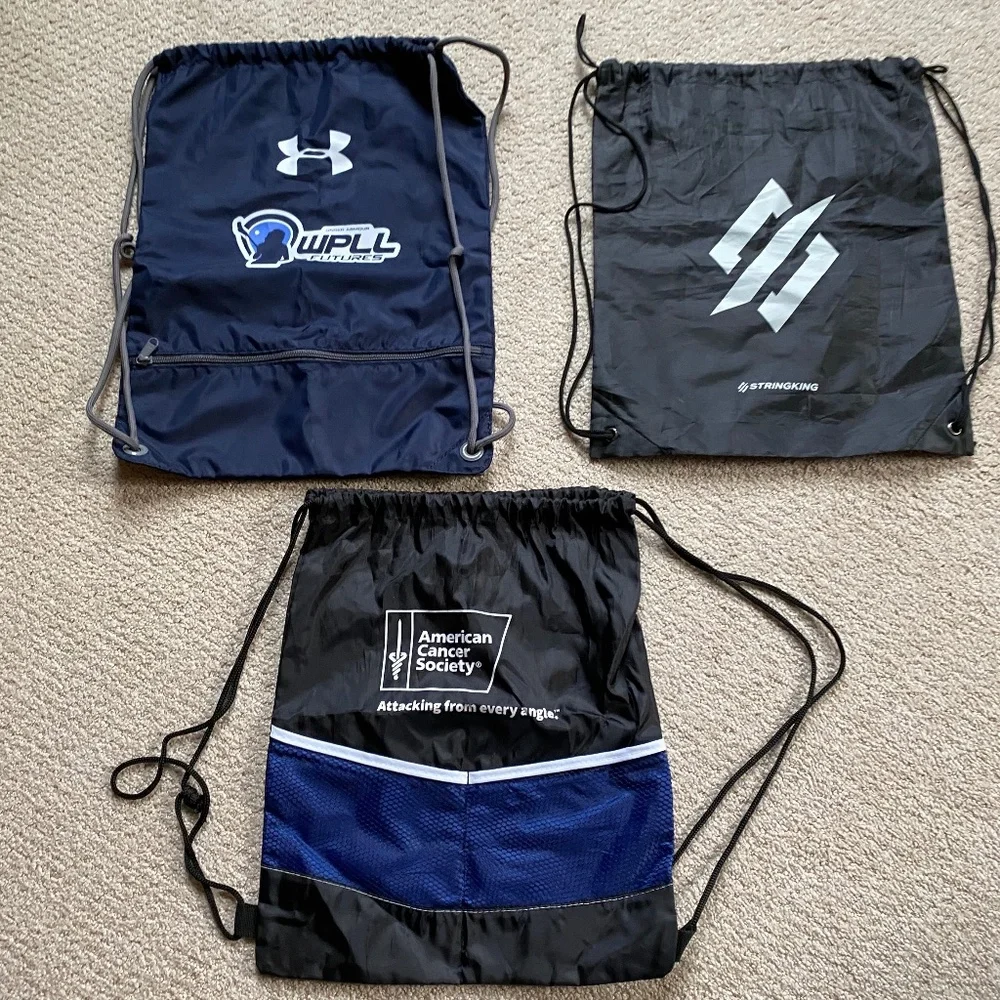 drawstring backpack sports gym bag bundle